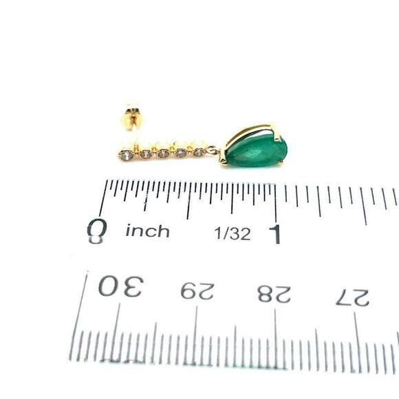 Natural Emerald Diamond  Earrings 14k Y Gold 2.23 TCW Certified $3,975 121256 - Picture 11 of 12